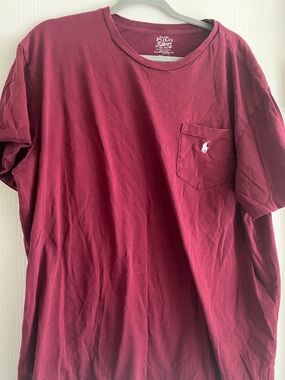 Polo by Ralph Lauren Men's Maroon Pocket Tee